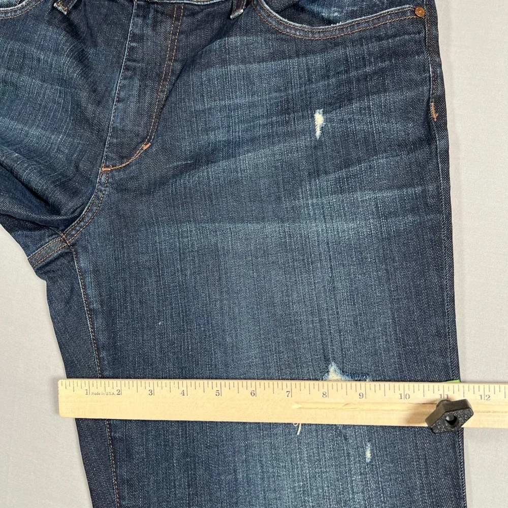 Joe's Jeans Mens 36 Brixton Straight Narrow Distressed Blue Dark Wash Denim
